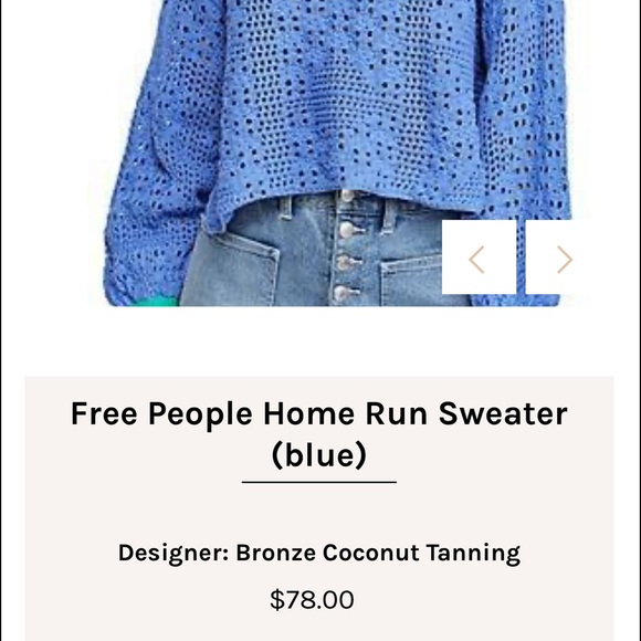 Free People Home Run Sweater Blue - Picture 5 of 5